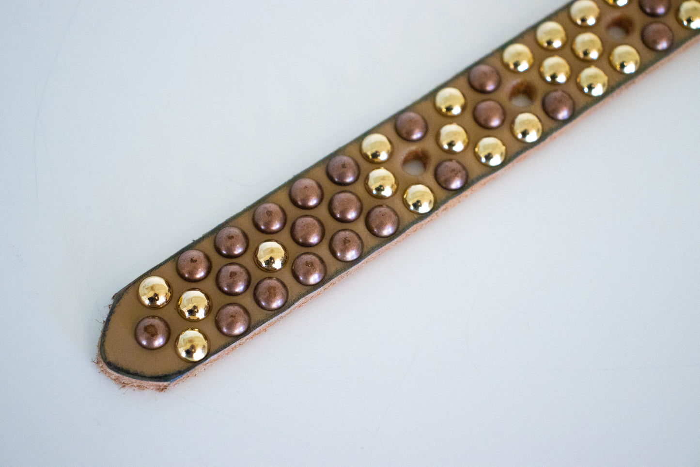 Studded Skinny Belt | Tan |