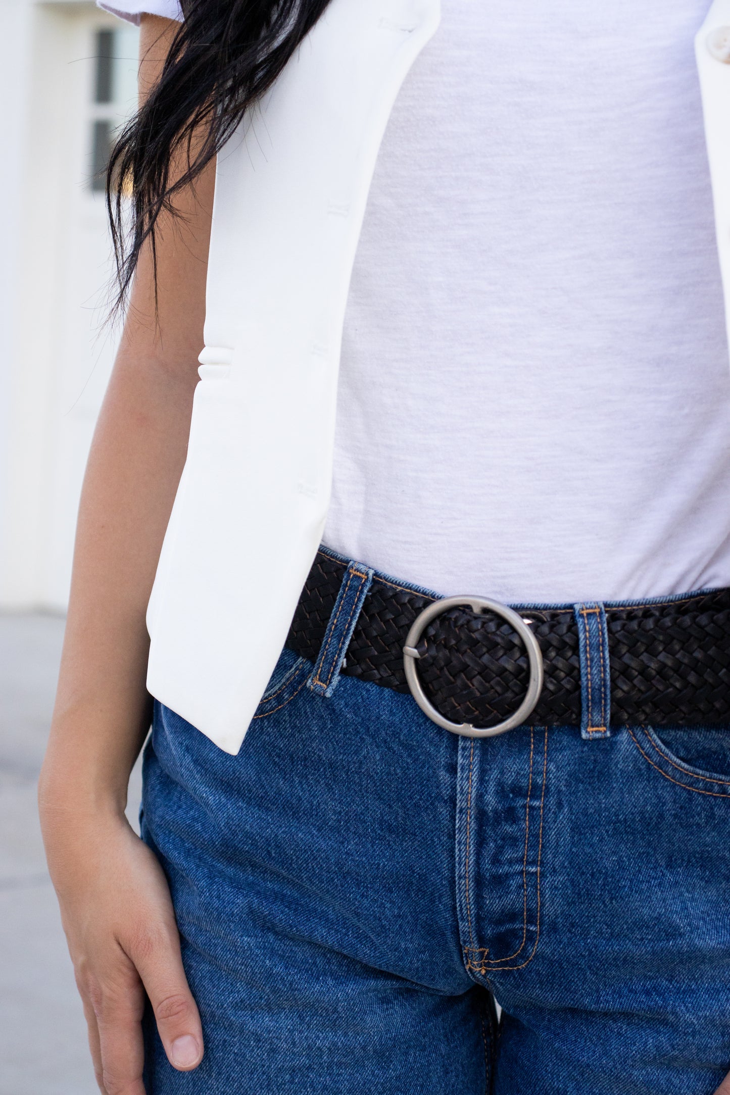 Classic Wide Braided Belt | Black |