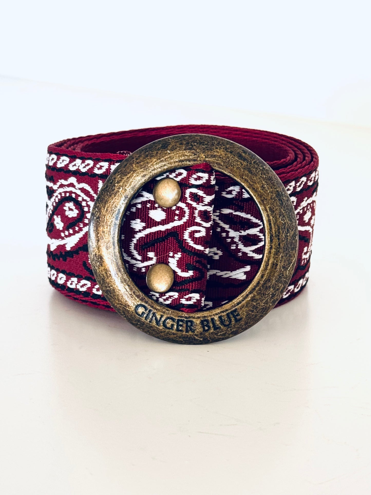 Paisley Please Belt | Maroon Red |