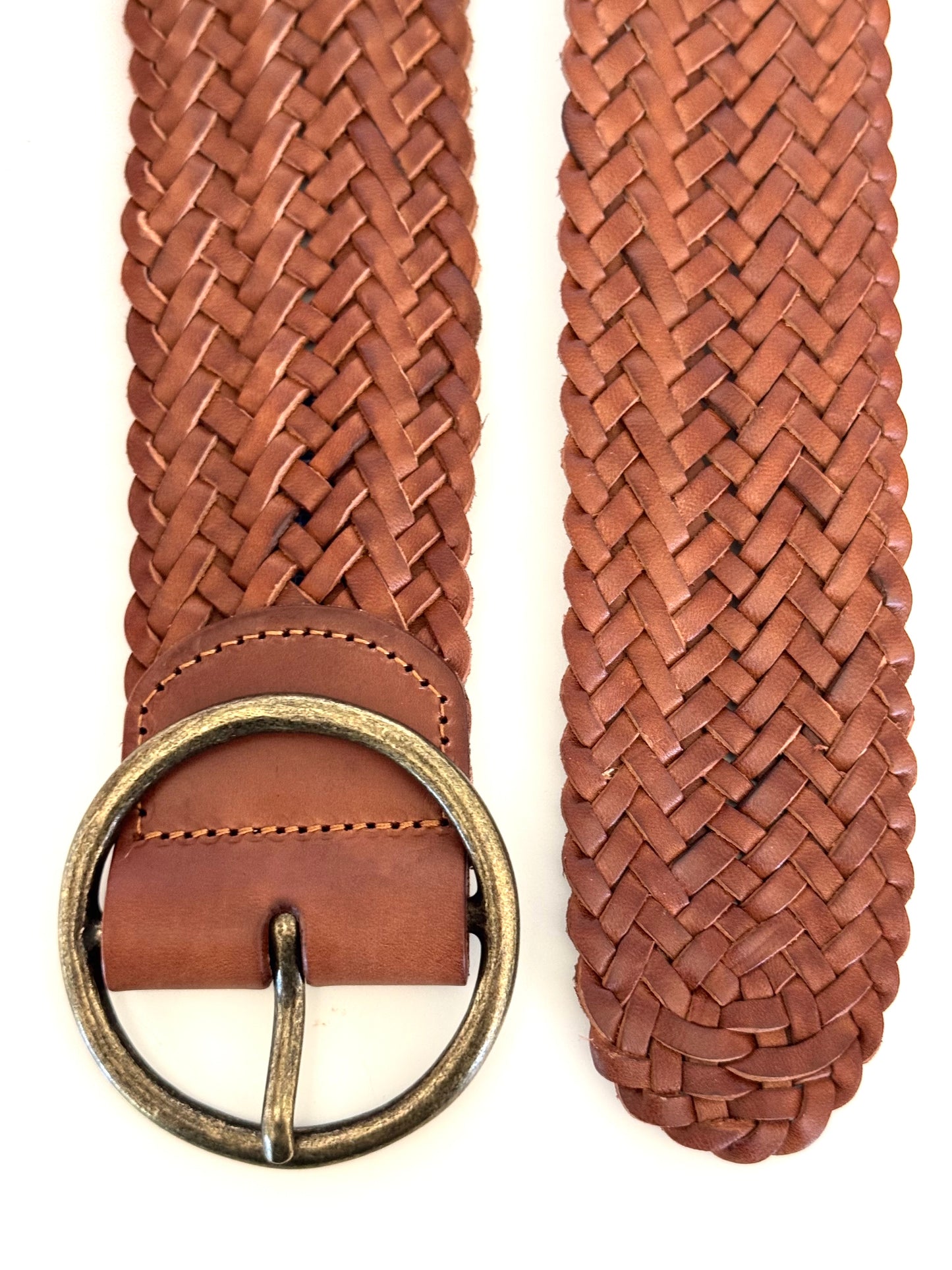 Classic Wide Braided Belt | Cognac |