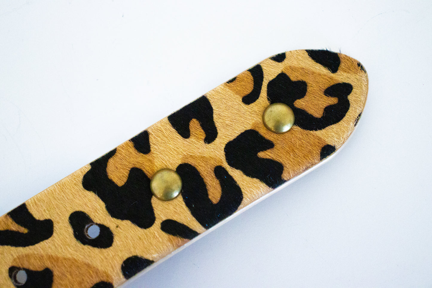 Leopard Hair on Hide Leather Belt