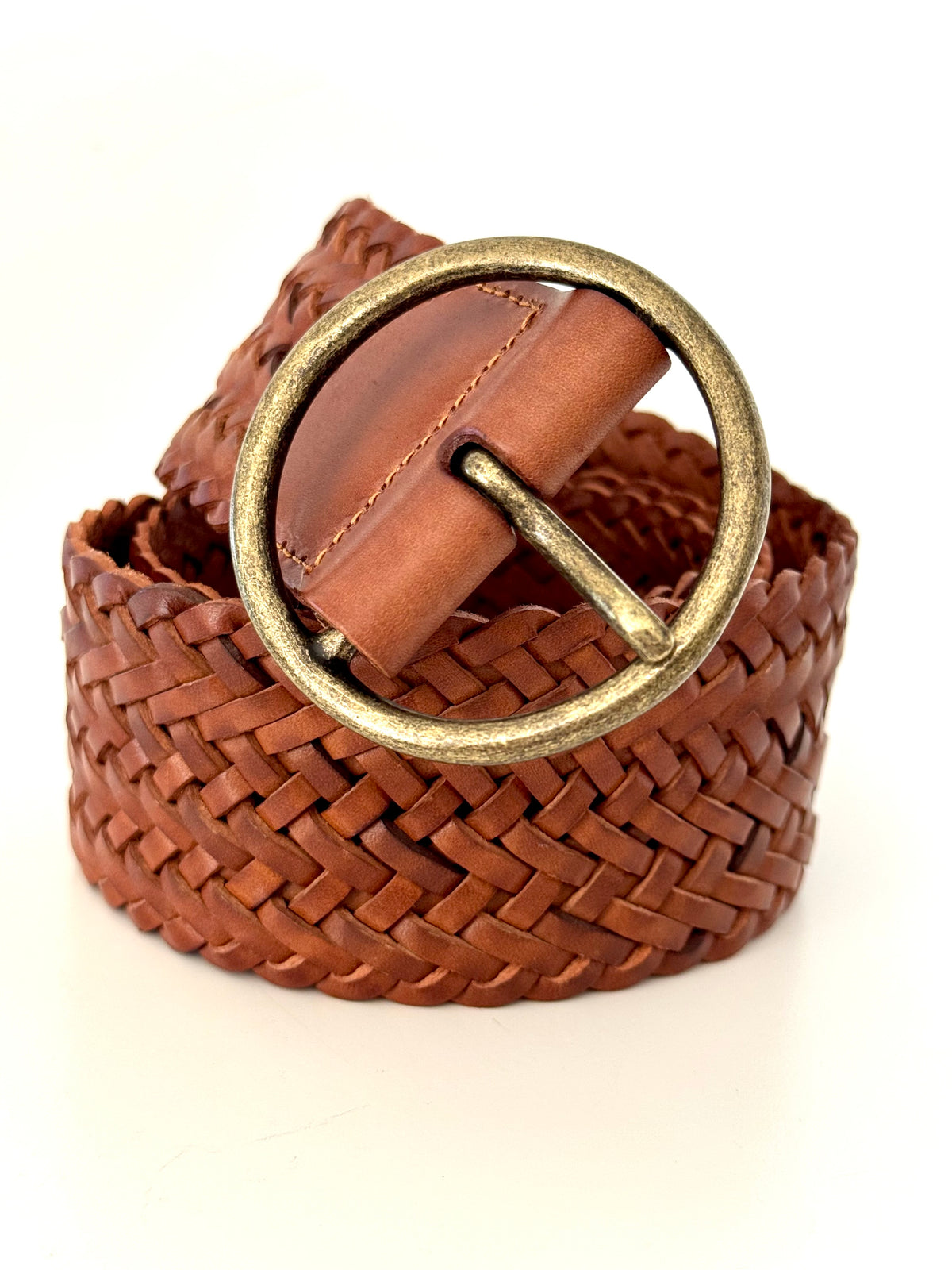 Classic Wide Braided Belt | Cognac |