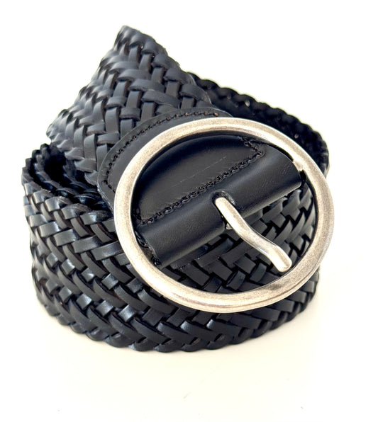 Classic Wide Braided Belt | Black |