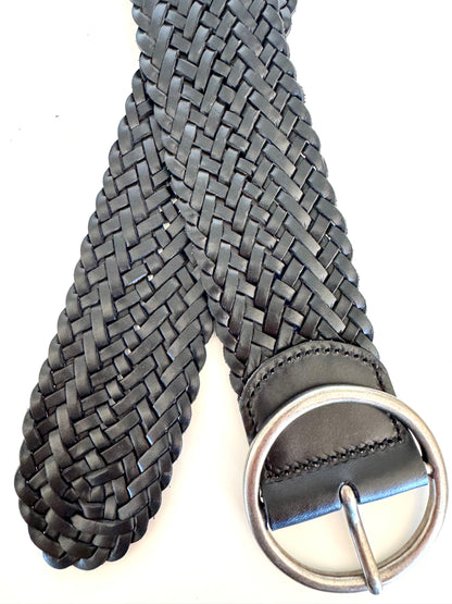 Classic Wide Braided Belt | Black |