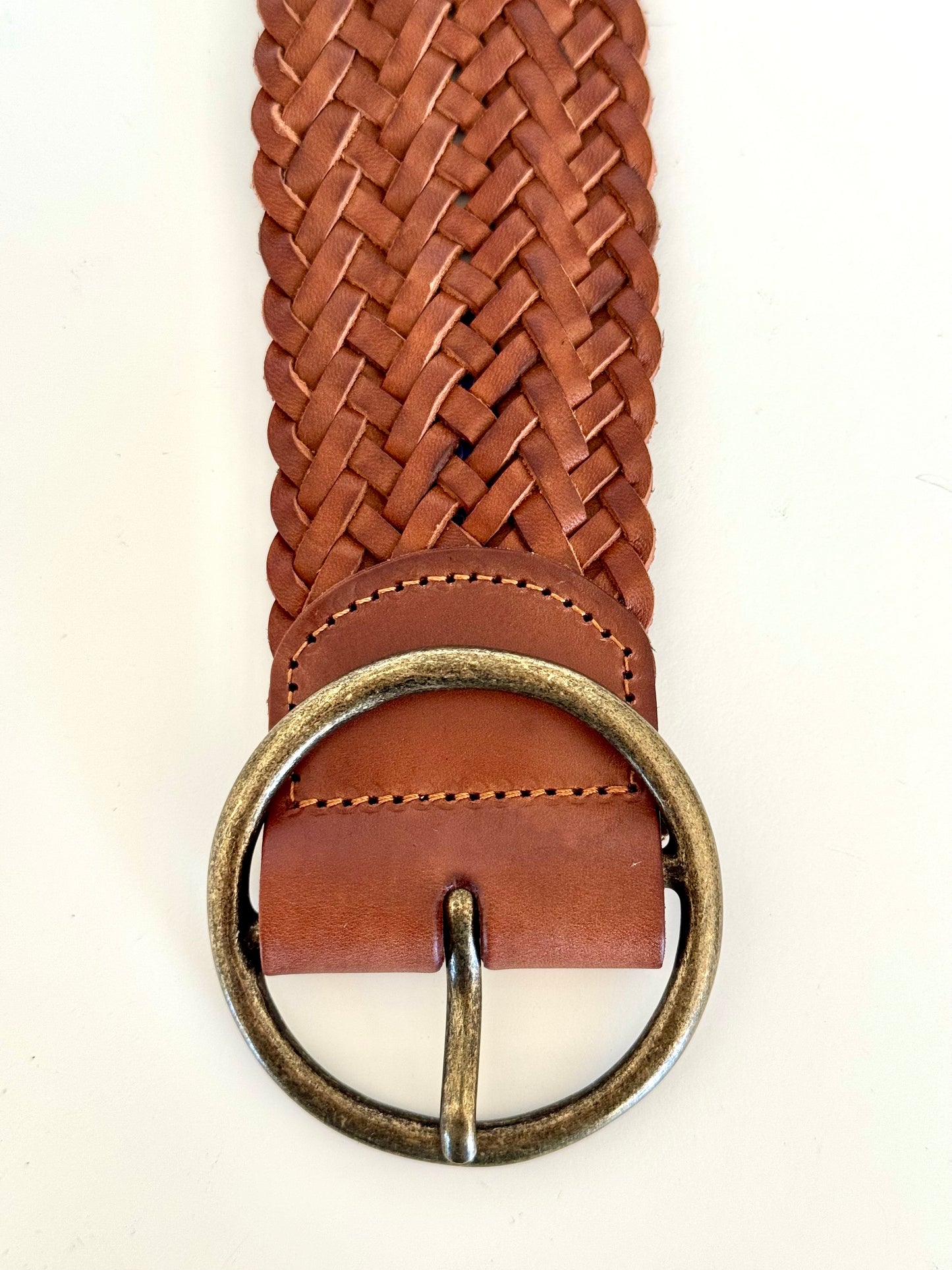 Classic Wide Braided Belt | Cognac |
